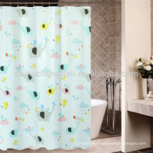 Polyester shower curtain cartoon elephant printed curtain